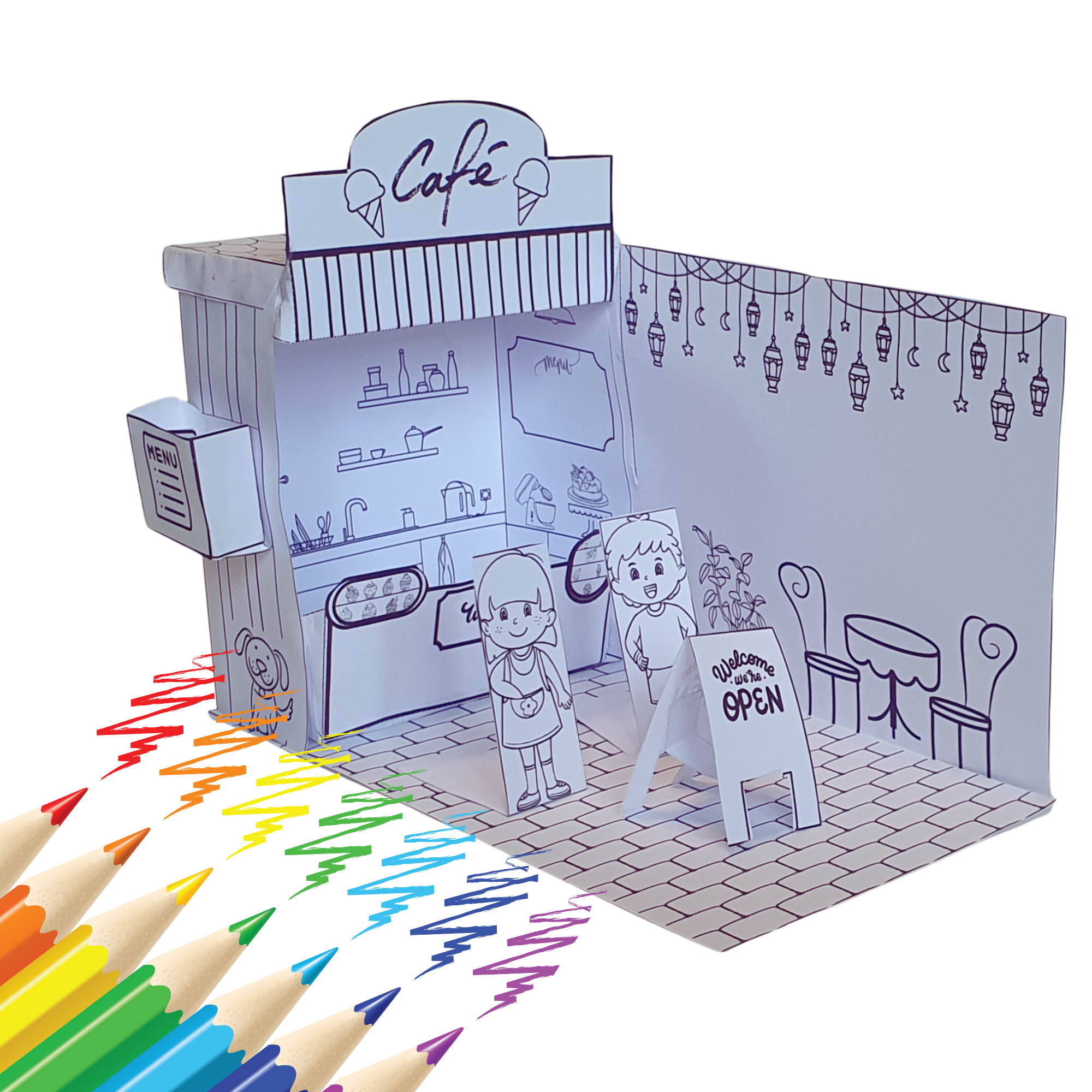 Café Restaurant Shop Paper Craft For Kids