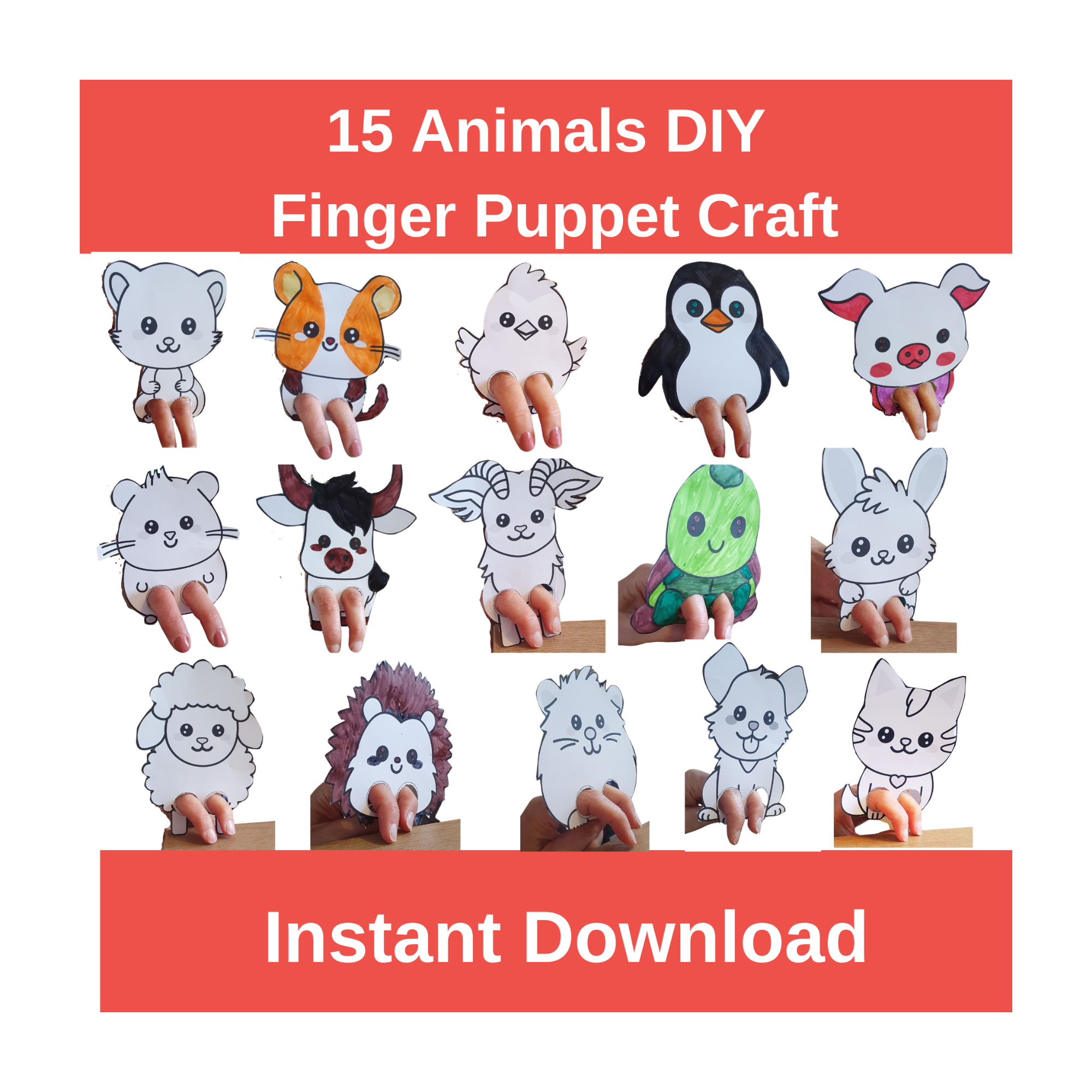 How to Make 15 Animal DIY Finger Puppets